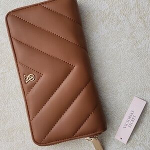 Victoria's Secret Brown Quilted Wallet NWT